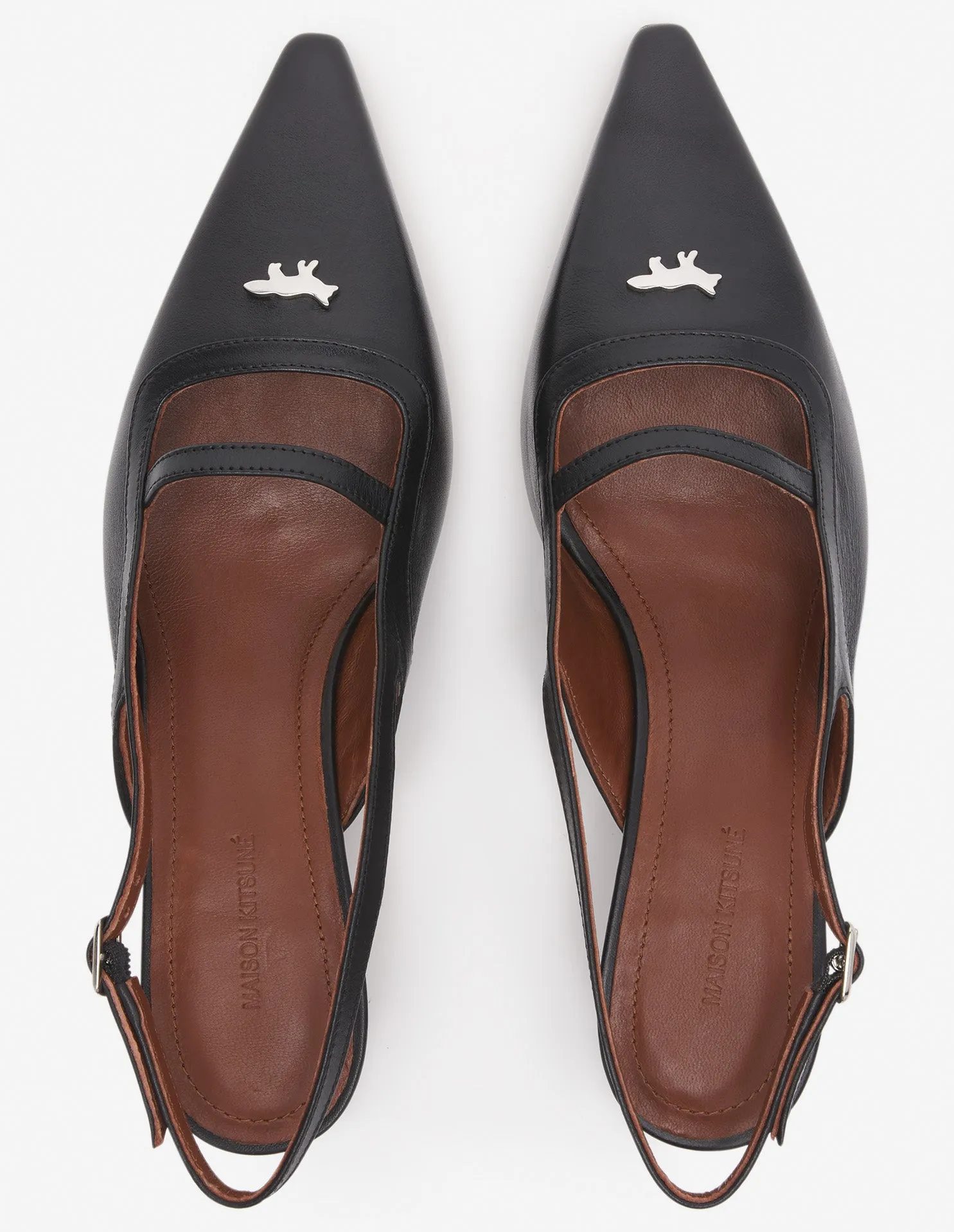 LEATHER POINTY SLING BACK