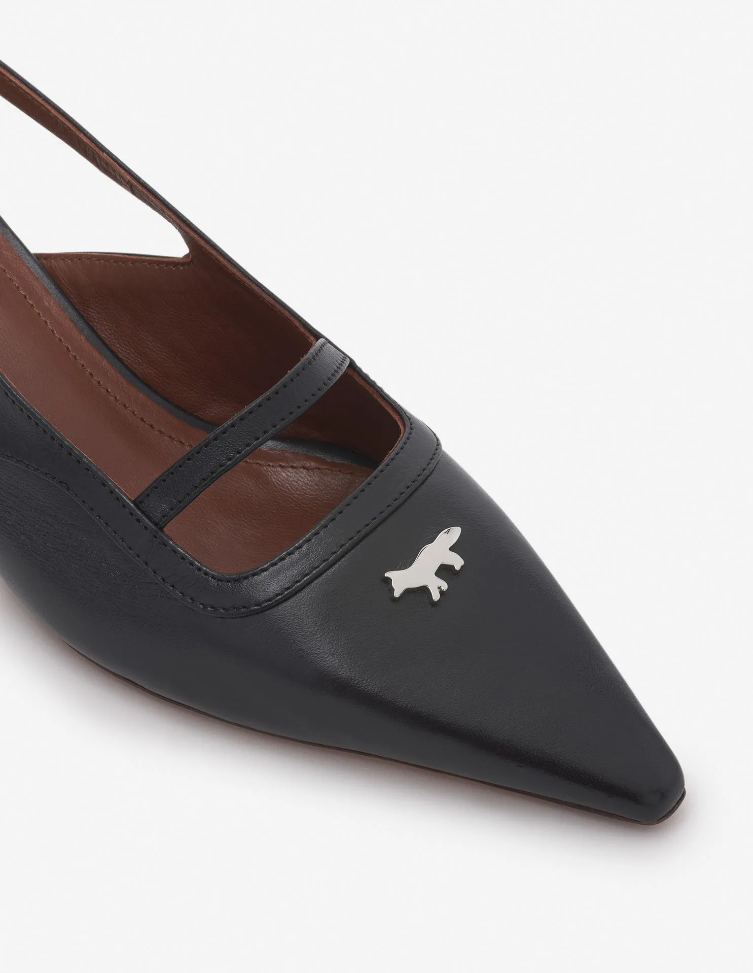 LEATHER POINTY SLING BACK
