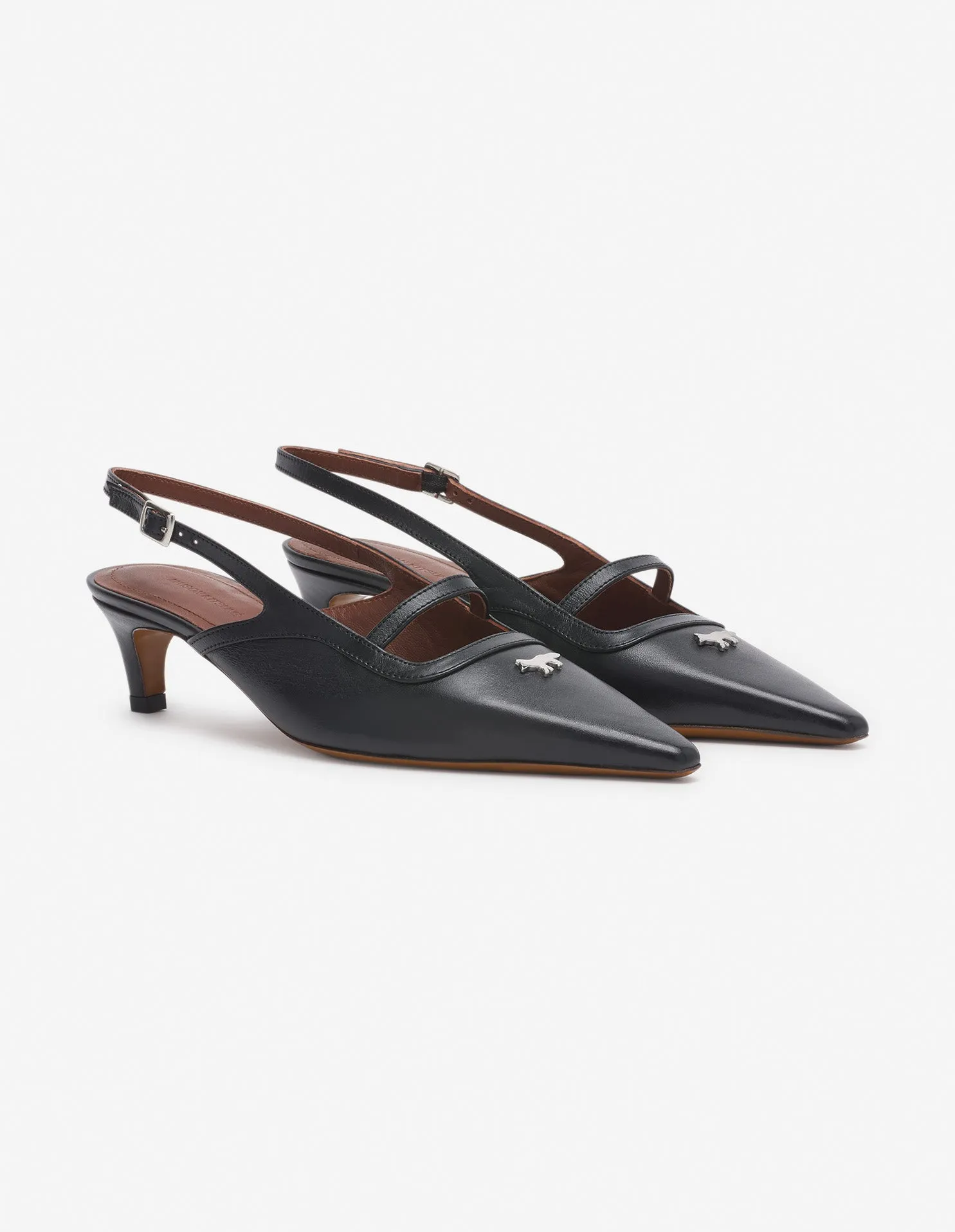 LEATHER POINTY SLING BACK