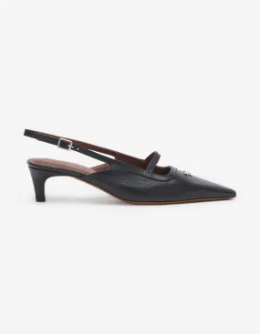 LEATHER POINTY SLING BACK