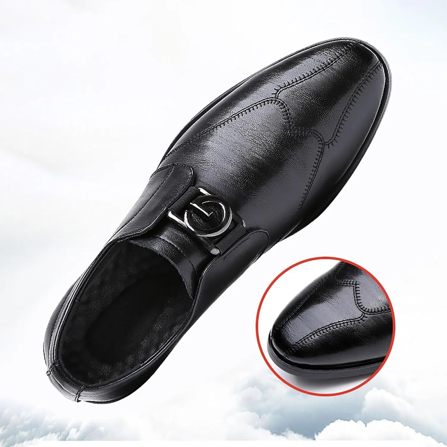 Men Casual Shoes Fashion Classic Men Leather Shoes Pointed Toe Casual Dress Shoes Comfortable Breathable Business Men Shoes