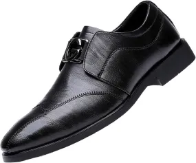 Men Casual Shoes Fashion Classic Men Leather Shoes Pointed Toe Casual Dress Shoes Comfortable Breathable Business Men Shoes