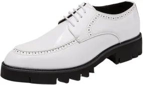 Men's Breathable Leather Oxford Shoes, Retro Fashion Business Casual Dress Shoes for Men, Black Leather Sneakers for Work & Formal Occasions