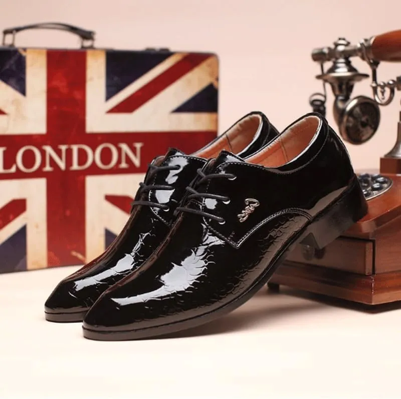 Men's Breathable Leather Wingtip Brogue Oxfords Office Working Premium Leather Derby Fashion Casual Classic Pointed-Toe Formal Shoes