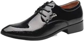 Men's Breathable Leather Wingtip Brogue Oxfords Office Working Premium Leather Derby Fashion Casual Classic Pointed-Toe Formal Shoes