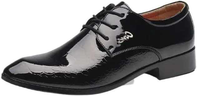 Men's Breathable Leather Wingtip Brogue Oxfords Office Working Premium Leather Derby Fashion Casual Classic Pointed-Toe Formal Shoes