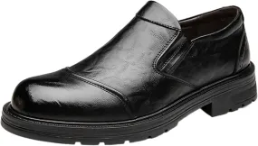 Mens Casual Dress Shoes Quality Breathable Slip On Leather Shallow Soft Leather Office Business Shoes Driving