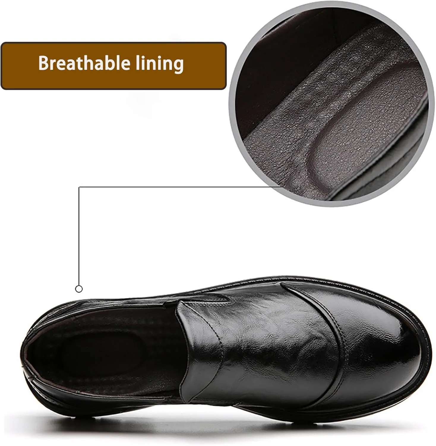 Mens Casual Dress Shoes Quality Breathable Slip On Leather Shallow Soft Leather Office Business Shoes Driving
