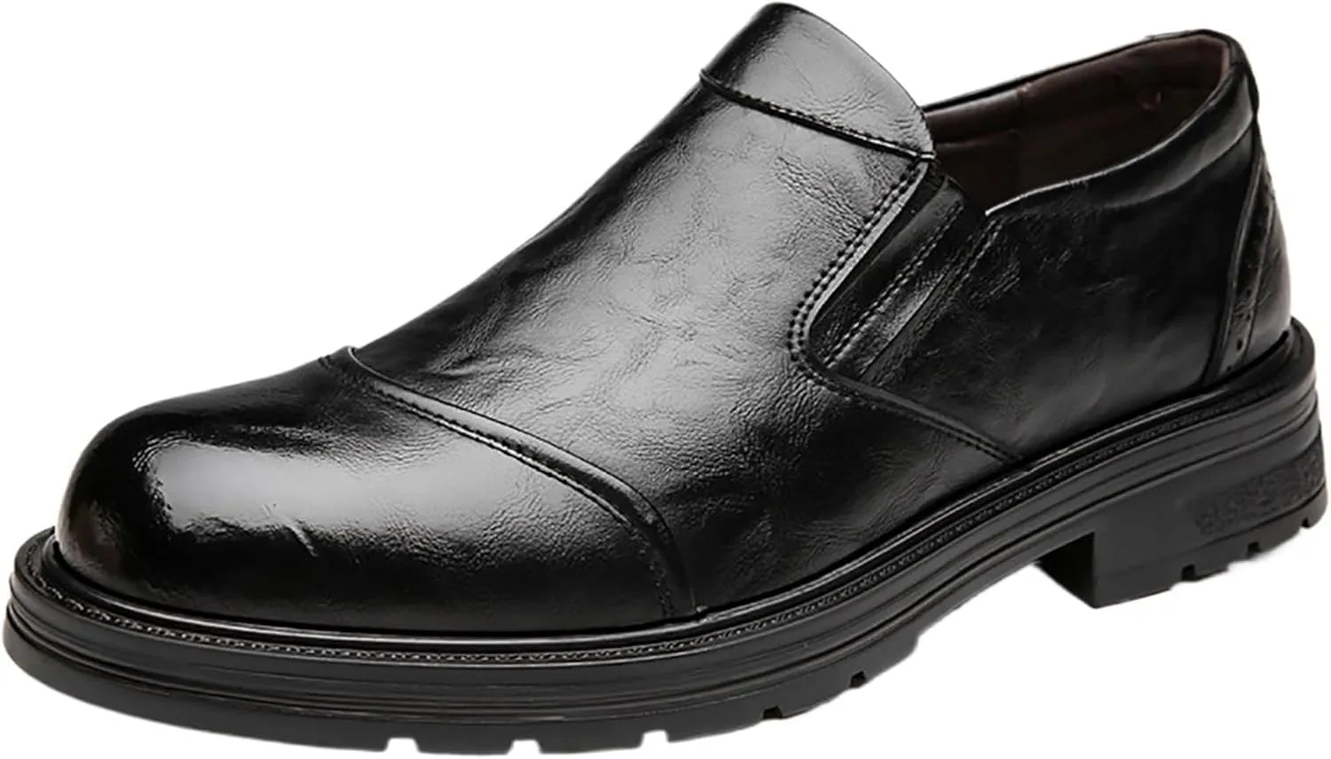 Mens Casual Dress Shoes Quality Breathable Slip On Leather Shallow Soft Leather Office Business Shoes Driving