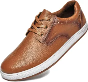 Mens Dress Casual Sneakers Business Casual Shoes Oxford Shoes for Men Mens Brown Dress Shoes Actual Leather Comfortable Mens Casual Oxford Shoe for Bussines Wedding