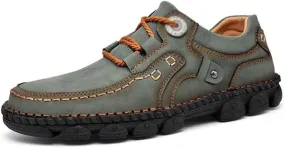 Mens Dress Shoes Handmade Casual Leather Shoes Men's Comfortable Soft Leather Men's Shoes Work Breathable red Shoes Walking Shoes(Brown,8.5)