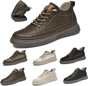 Men's Invisible Height Increasing Elevator Shoes 2.5 Inches Taller Height Casual Sneakers Comforts Leather Skeleton Shoes Lace Up Leather Oxford Dress Shoes