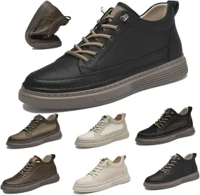 Men's Invisible Height Increasing Elevator Shoes 2.5 Inches Taller Height Casual Sneakers Comforts Leather Skeleton Shoes Lace Up Leather Oxford Dress Shoes