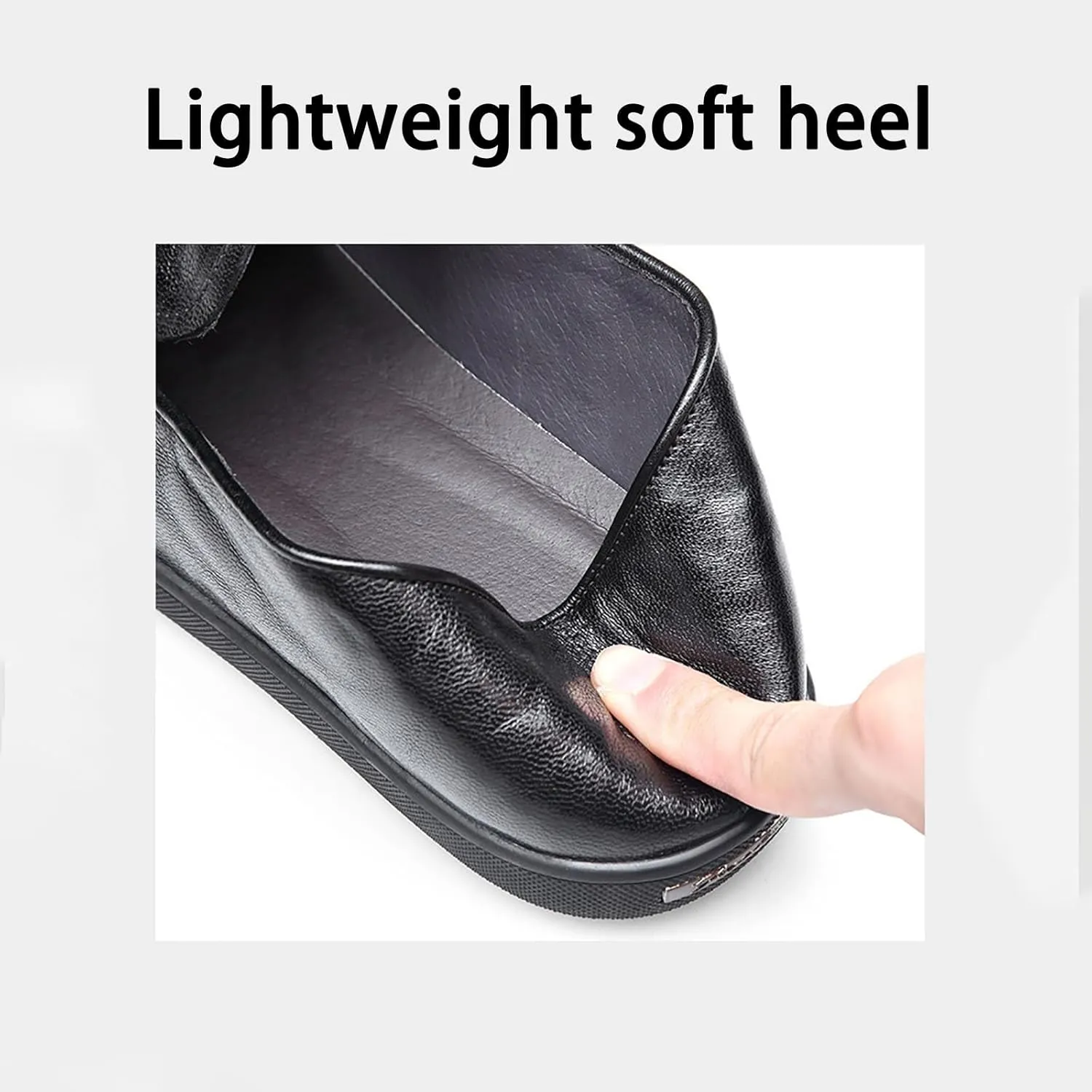 Men's Leather Chunky Dress Shoes Comfortable Oxford Shoes ， Breathable Fashion Casual Round Toe Synthetic Leather Business Footwear