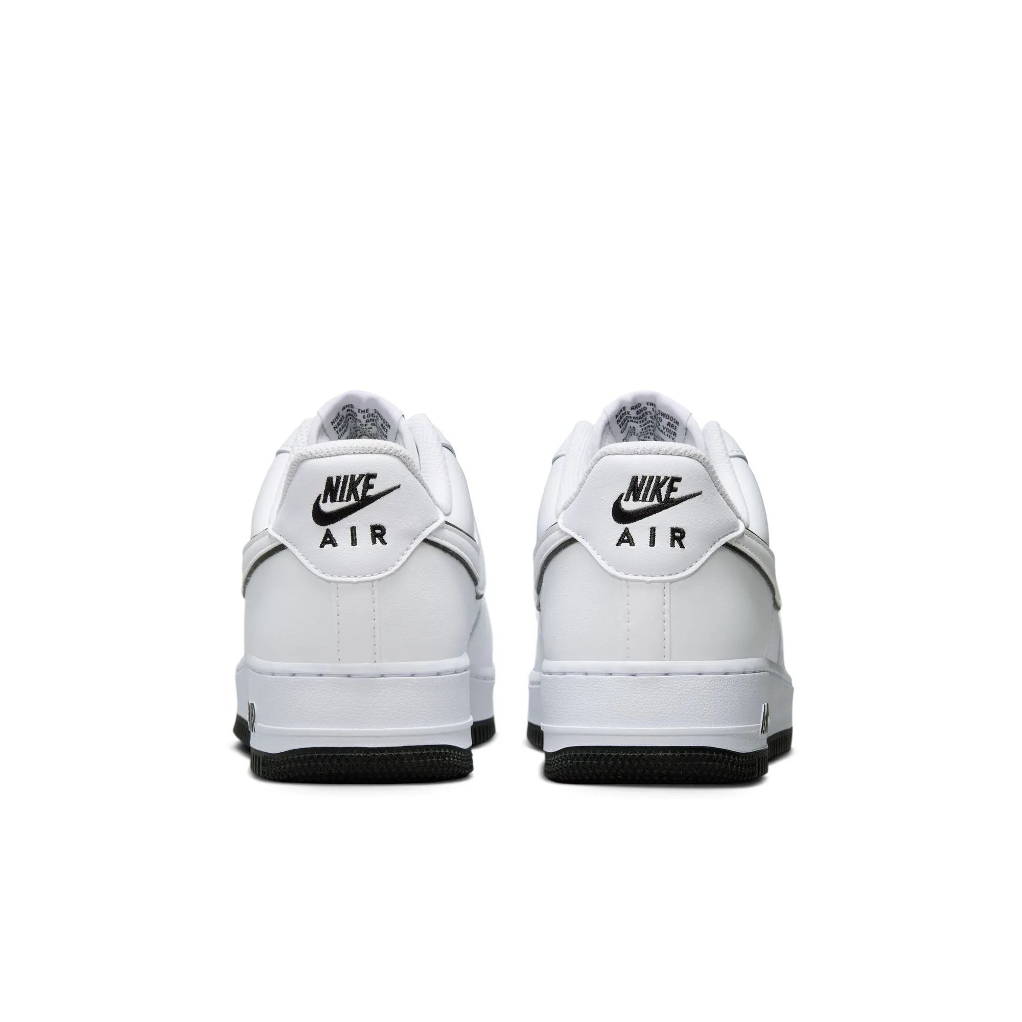 Mens Nike Air Force 1 07 Sneakers - White with Black Outline Detail