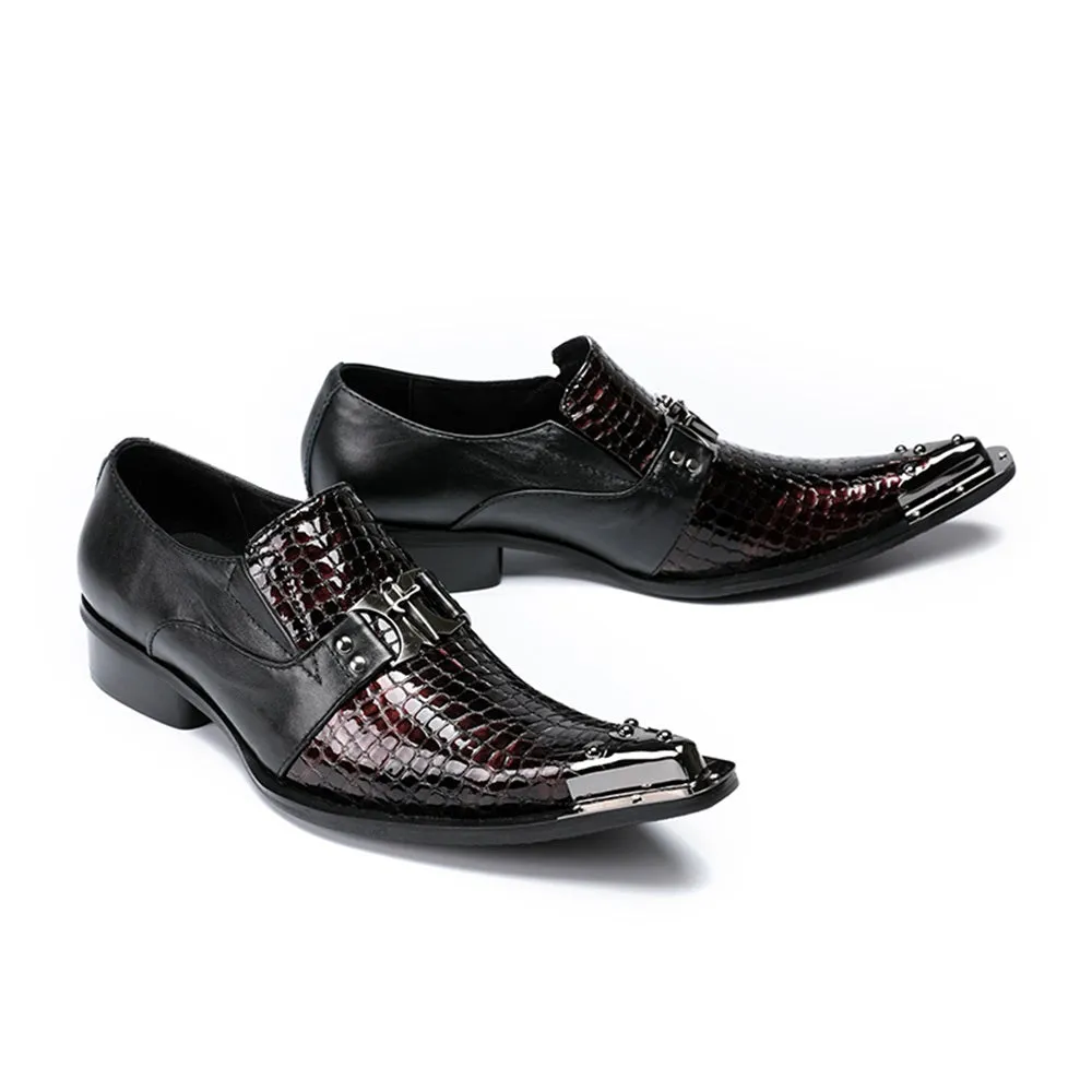 Mens Slip On Black Oxford Shoes