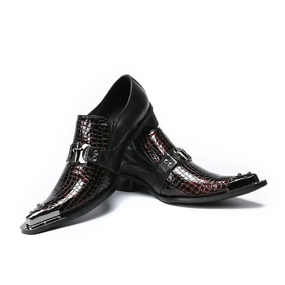 Mens Slip On Black Oxford Shoes