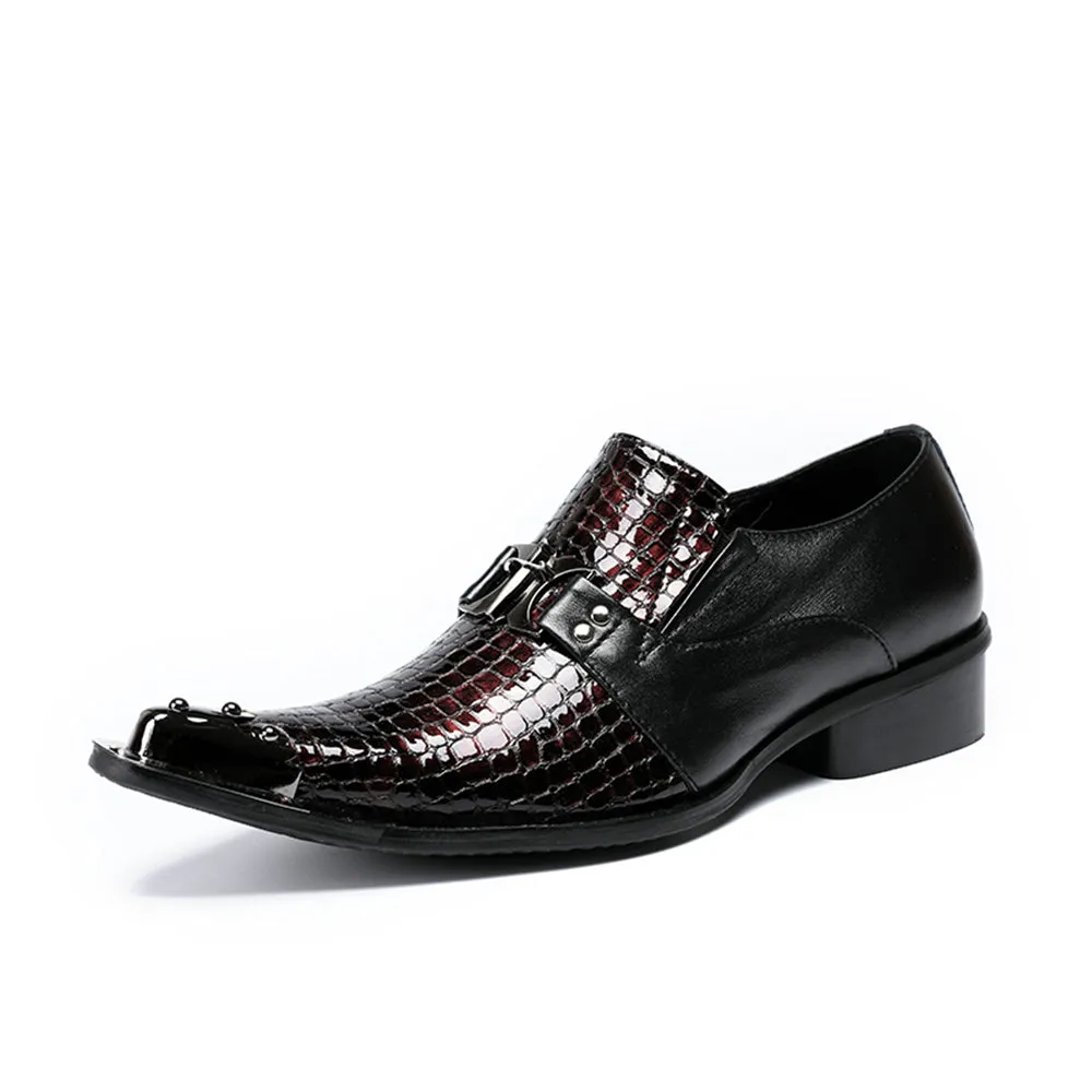 Mens Slip On Black Oxford Shoes