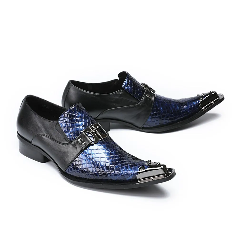 Mens Slip On Black Oxford Shoes