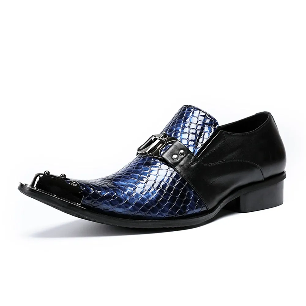 Mens Slip On Black Oxford Shoes