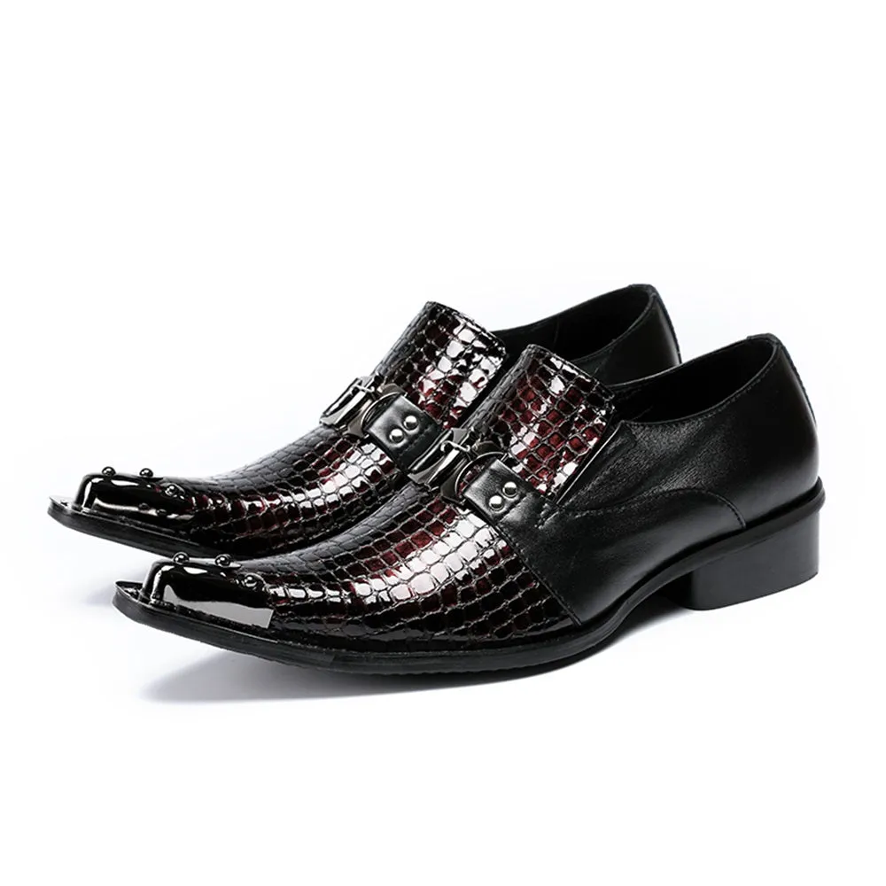Mens Slip On Black Oxford Shoes