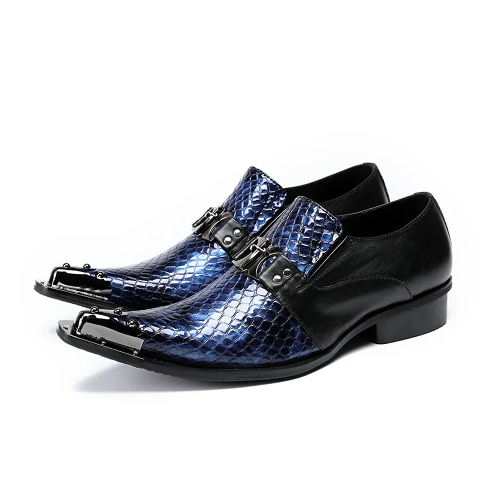 Mens Slip On Black Oxford Shoes