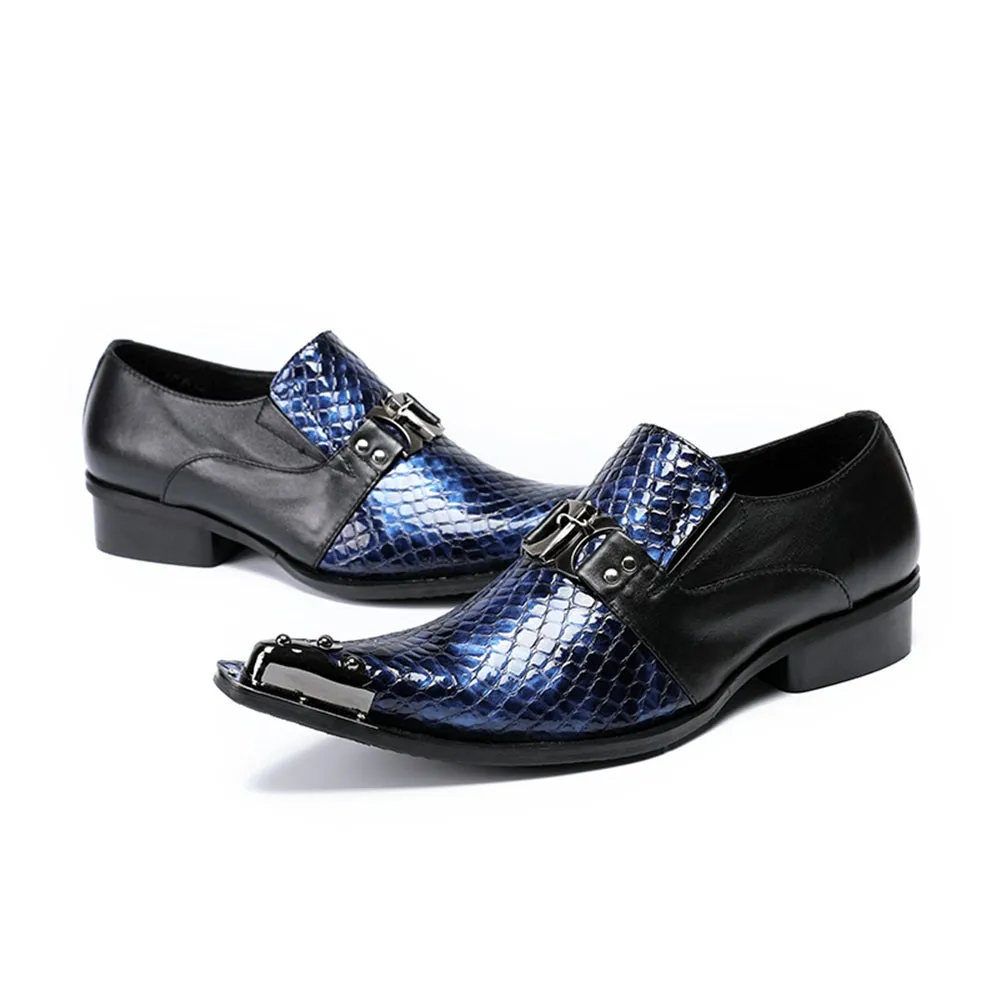 Mens Slip On Black Oxford Shoes