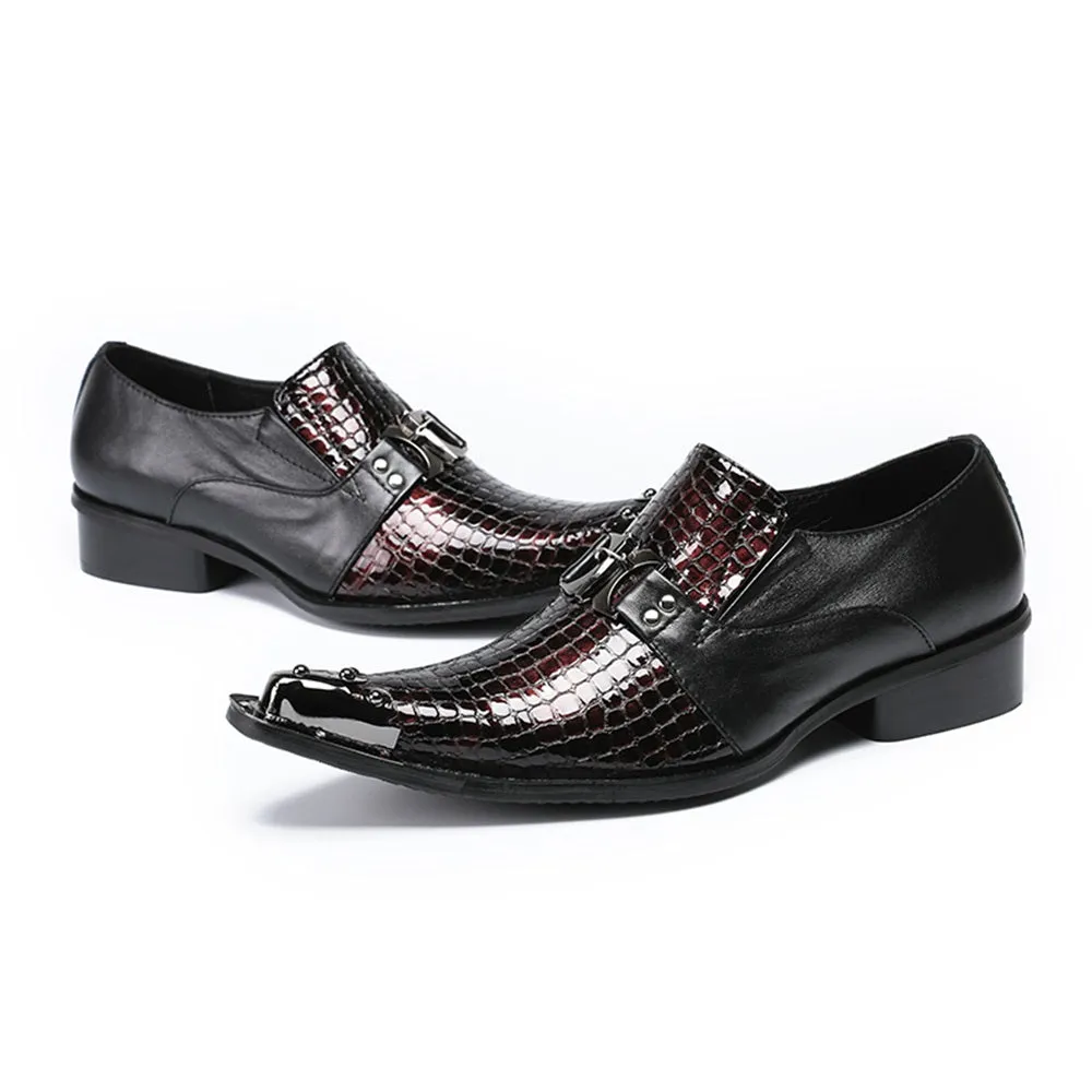 Mens Slip On Black Oxford Shoes