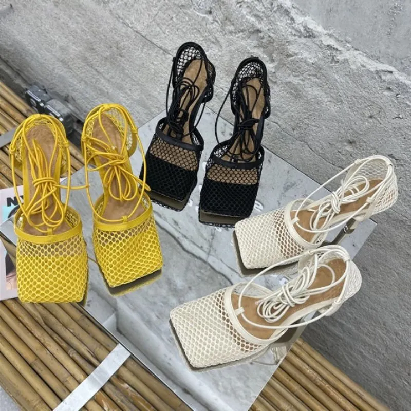 Mesh High Heels Sandals