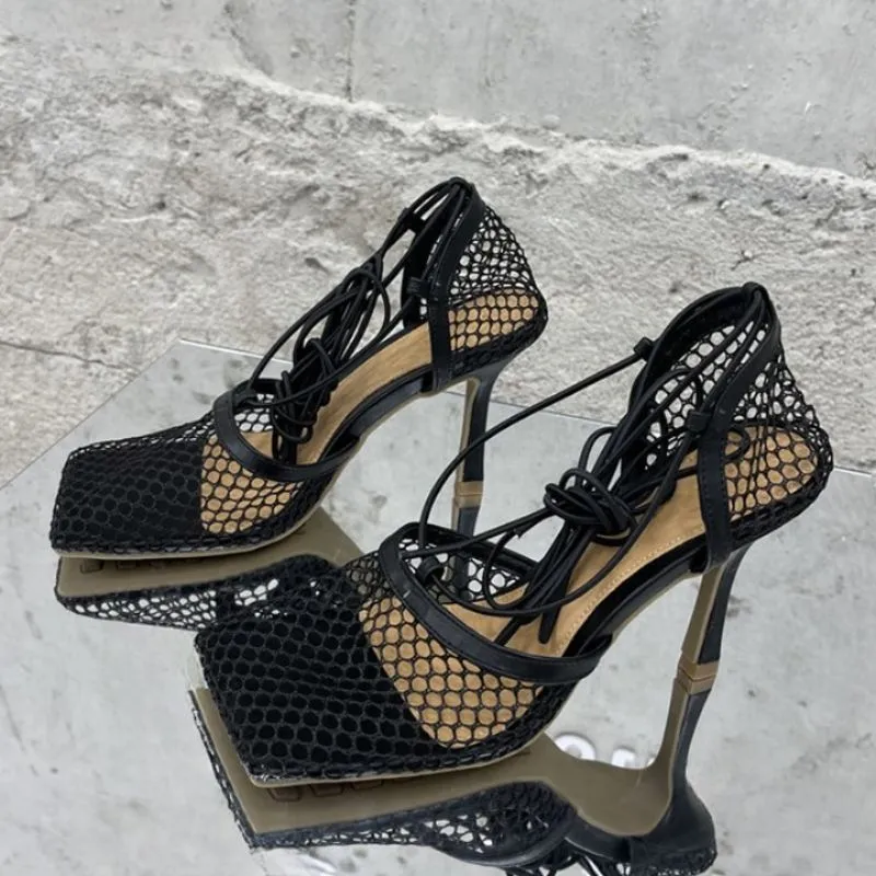 Mesh High Heels Sandals