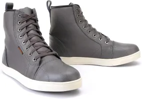 Milwaukee Leather MBM9003WP Men's Grey Leather and Canvas Reinforced Street Riding Waterproof Shoes with Ankle Support - 12