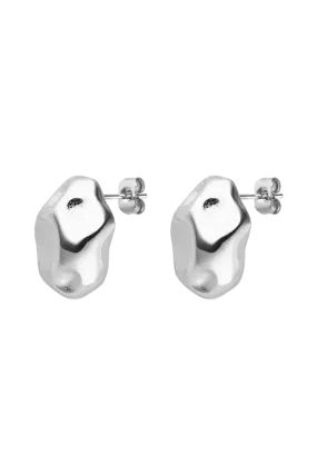 Molten Ear Stud Silver