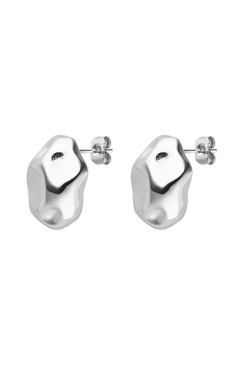 Molten Ear Stud Silver