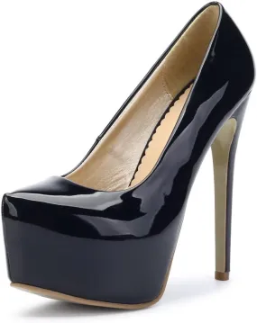 OCHENTA Women's Hidden Platform Stiletto High Heels Slip On Pumps