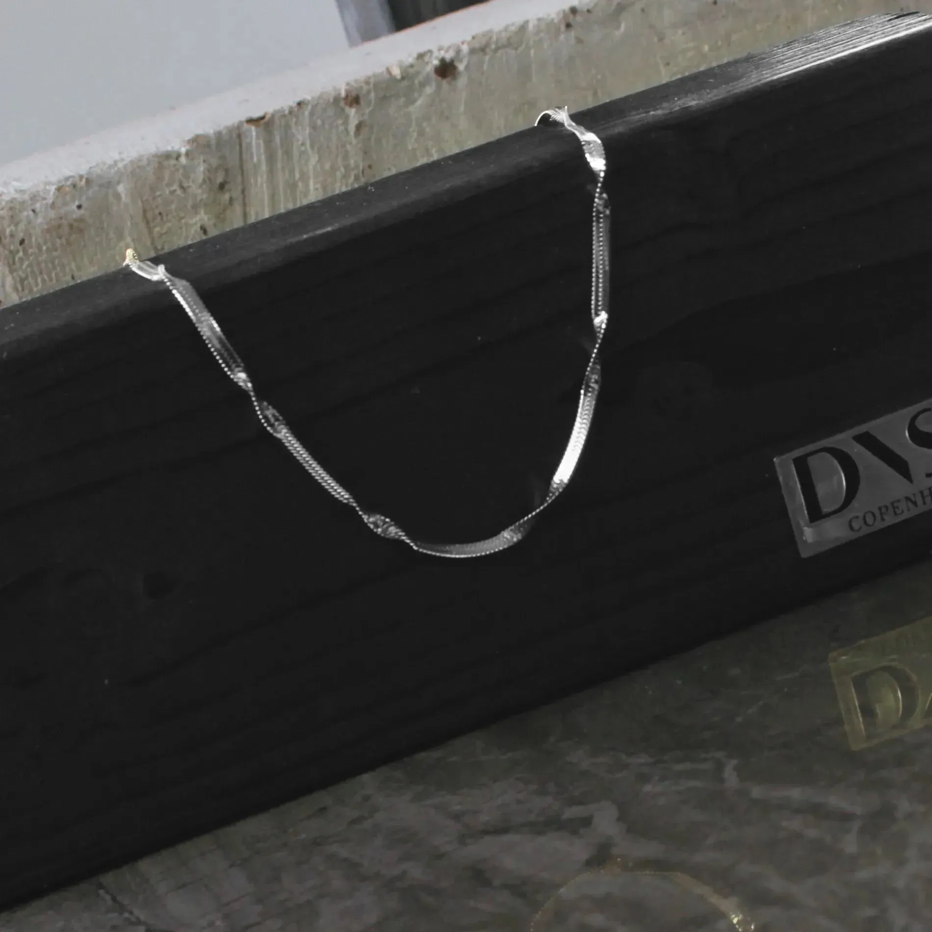 Passion Waterproof Twisted 2mm Herringbone Necklace Silver Plating