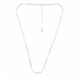 Passion Waterproof Twisted 2mm Herringbone Necklace Silver Plating