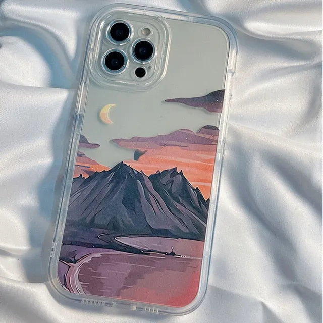 Retro Snow Mountain Sunset Phone Case