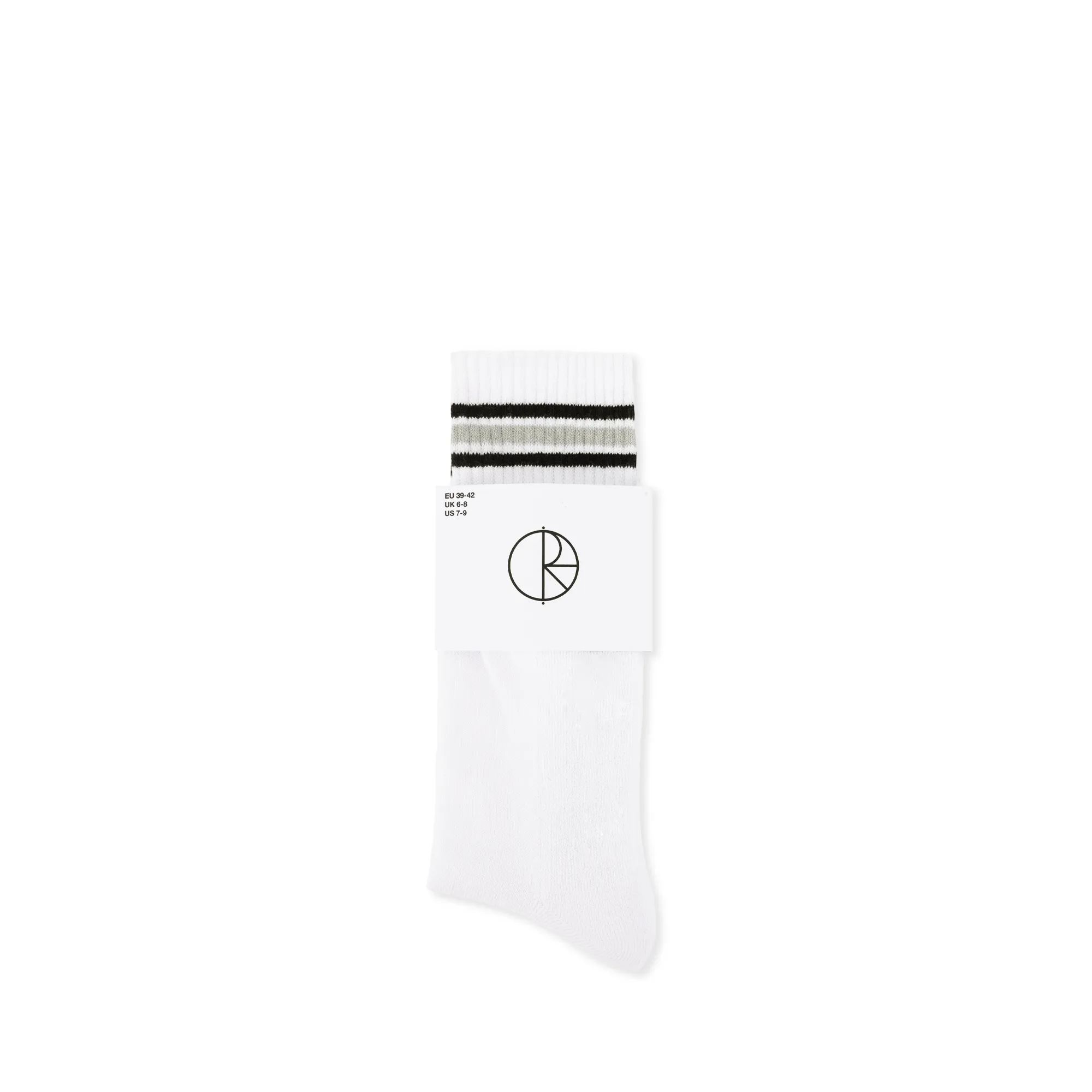 Rib Socks | Long | Stripe - White / Black