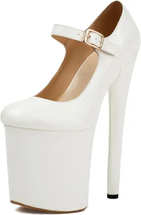 Roimaash Women Pole Dance Heels Stiletto High Heels Mary Jane Pumps Platform
