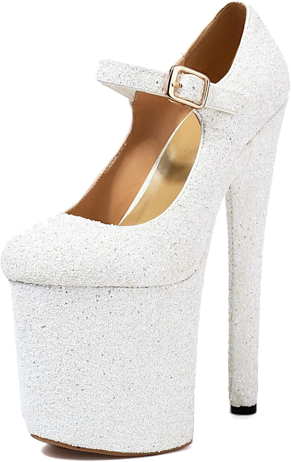 Roimaash Women Pole Dance Heels Stiletto High Heels Mary Jane Pumps Platform