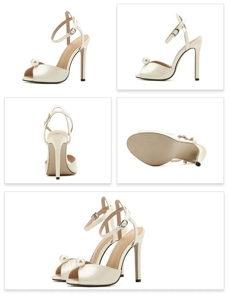 Satin Peep Toe 11cm Thin Heel shoes