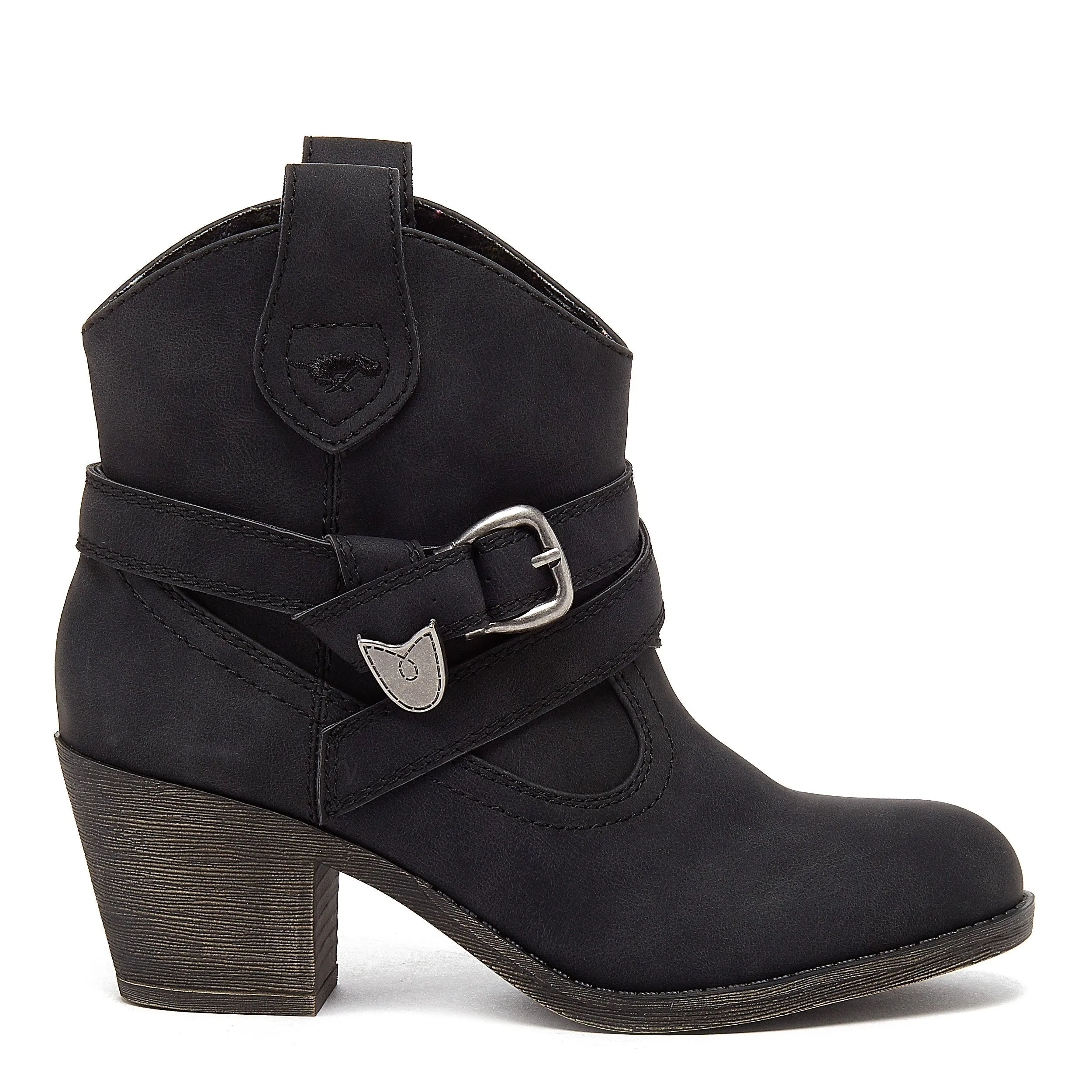 Satire Distressed Black Western Boot