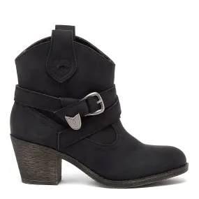 Satire Distressed Black Western Boot