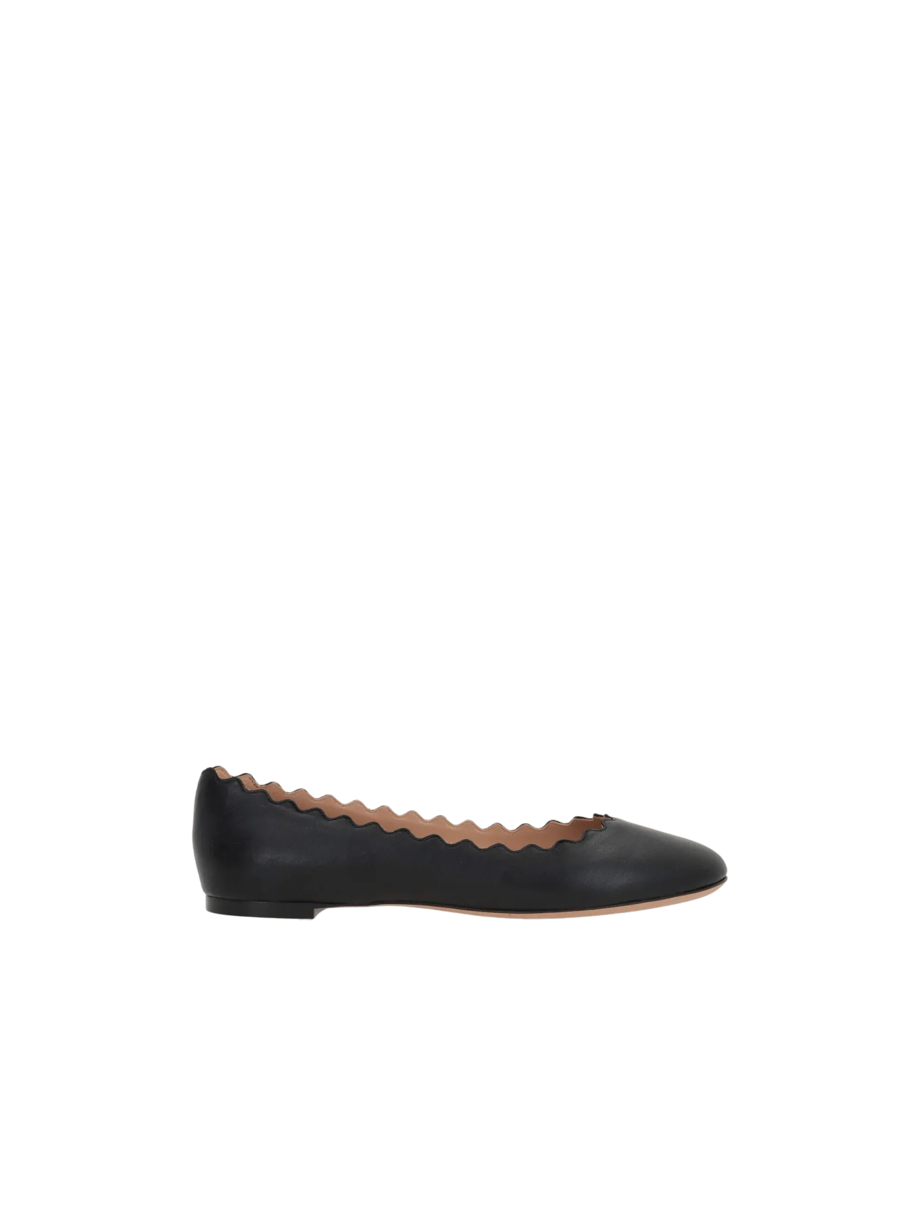 Scalloped Leather Ballerinas