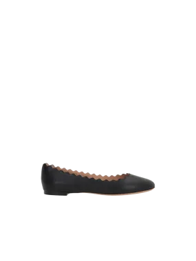 Scalloped Leather Ballerinas