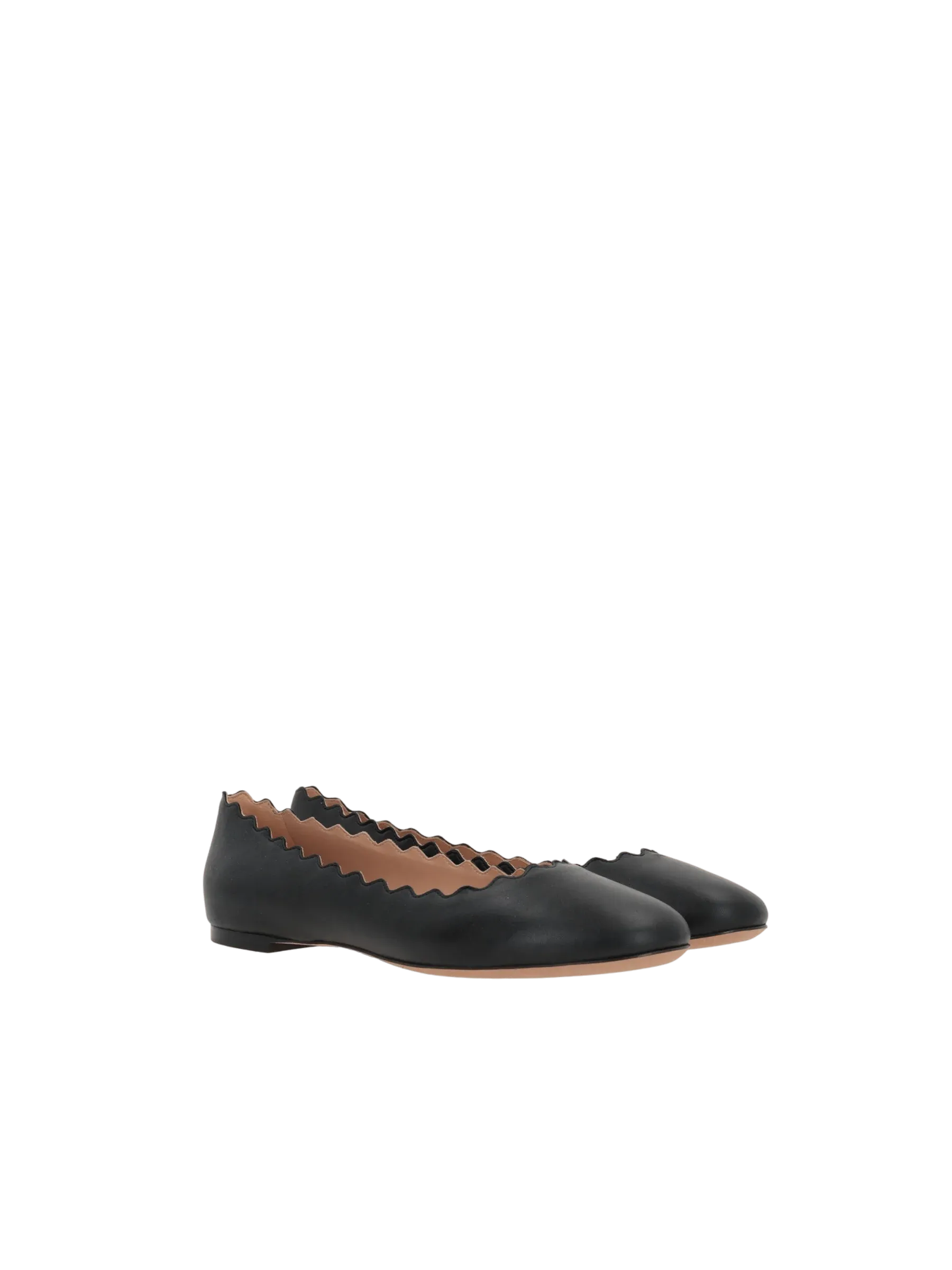 Scalloped Leather Ballerinas