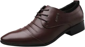 Shoes Suit Shoe Casual Shoes Male Wedding Lace Leather Men Comfortable Business Men's Leather Shoes Fashion Shoes (Brown, 47)