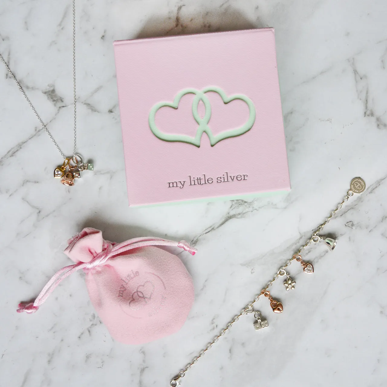 Silver and Pink Handbag Pendant & Necklace - Sterling Silver