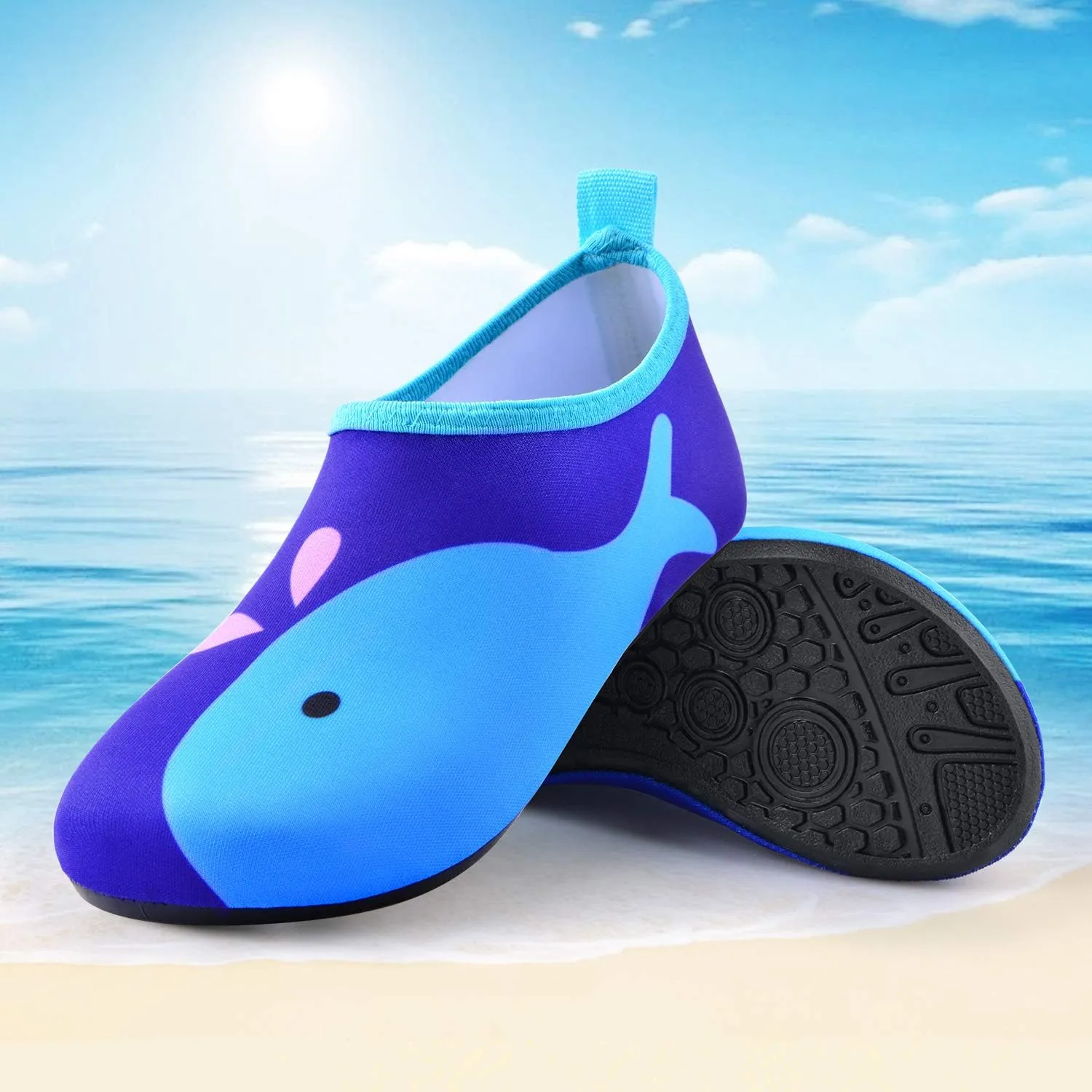 Sunnywoo Water Shoes for Kids Girls Boys，Toddler Kids Swim Water Shoes Quick Dry Non-Slip Water Skin Barefoot Sports Shoes Aqua Socks for Beach Outdoor Sports