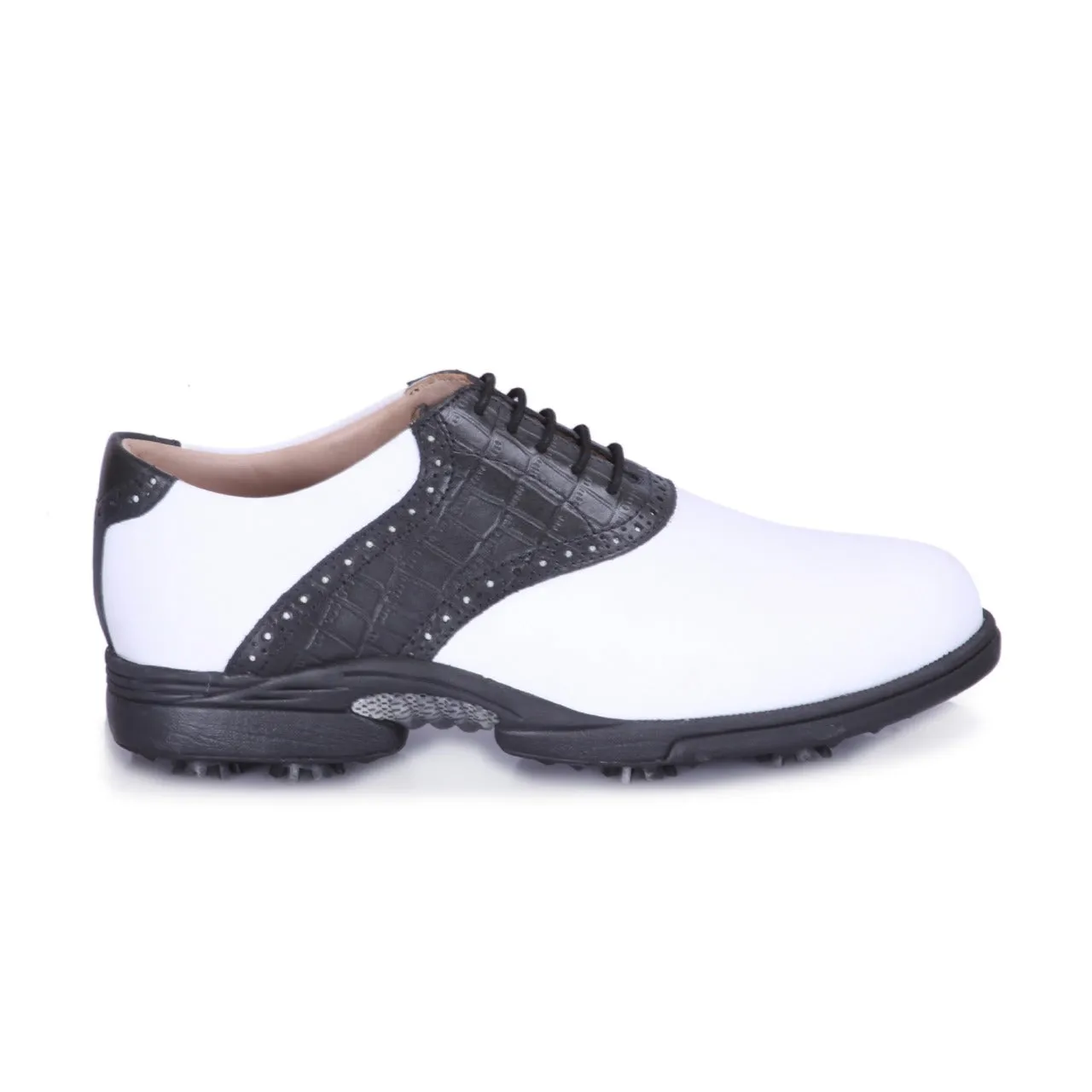 Tiger White & Black Golf Shoes
